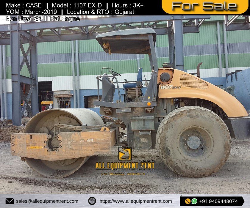 GJ Registered Used CASE 1107EX D Drum Drive Soil Compactor with Non Urea BSIII Engine 2019 For Sale