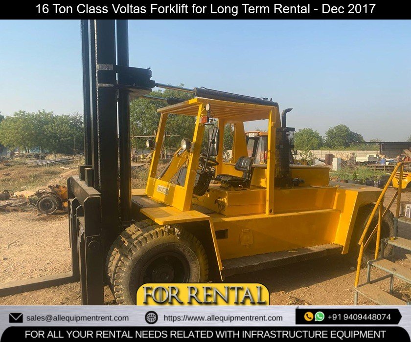 16 Ton Class Voltas Forklift Availabel for long Term Rental from Gujarat