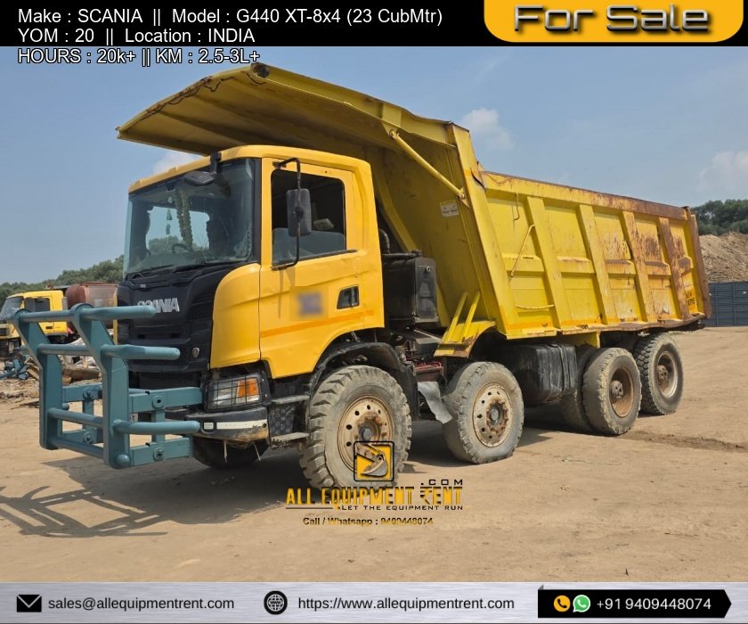MH Registered Scania Mining Dumpers G440 XT 8X4 Available for Sale 2020 with All Papers Clear