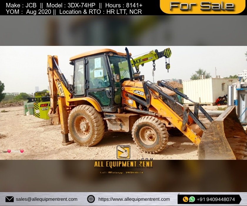 Used JCB 3DX 2WD with 74HP BS3 Non Urea Engine 2020 HR Reg LTT Available for Sale in NCR