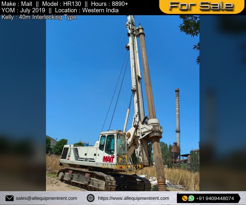 Used Piling Rig Mait HR130 2019 Model Available for Sale in Western India