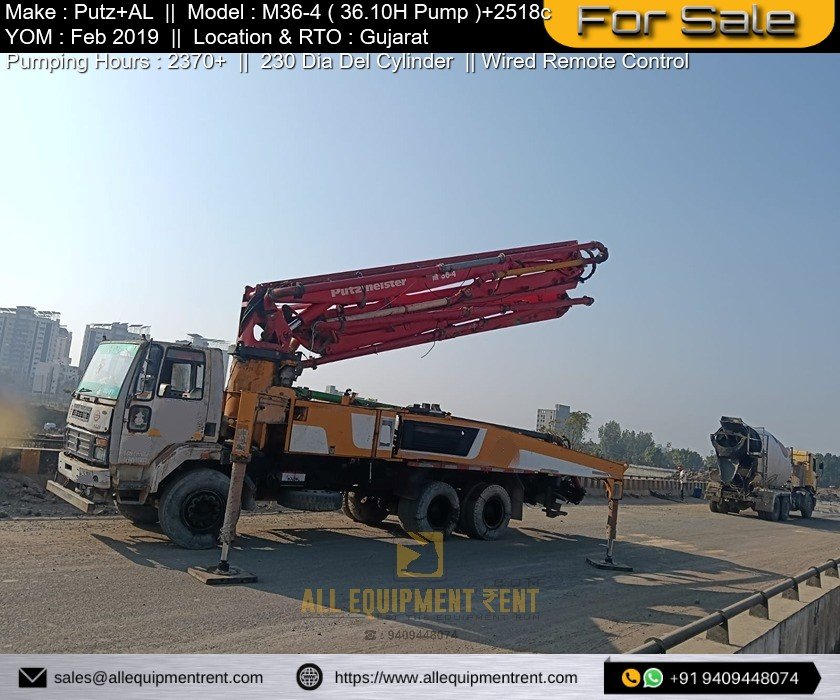 GJ Registered 36m Class Putz with AL Mobile Boom Pump with 230 Dia Delivery Cylinder for sale Feb 2019 Model