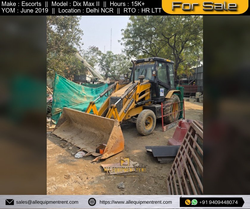 Used Escorts make Backhoe Loader Digmax II June 2019 Model with HR Registration and Lifetime Tax paid for Sale