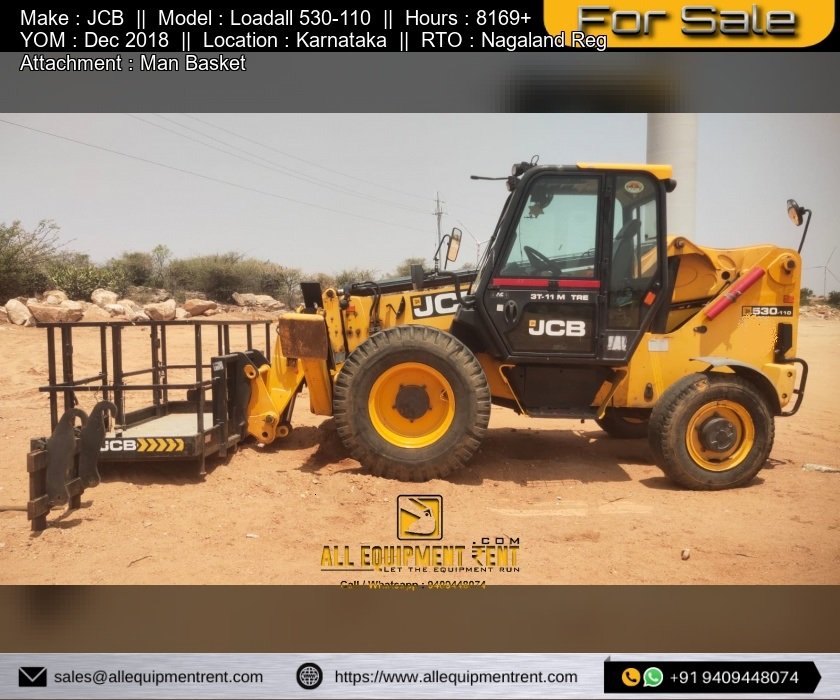 Used JCB Telehandler 3 Ton 11m Class Dec 2018 Model Available for Sale in Karnataka