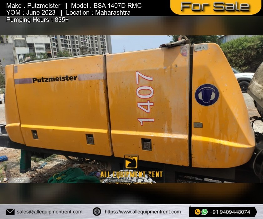 2 x Used Stationery Concrete Pump Putzmeister BSA 1407 RMC June 2023 Availabel for Sale in Maharashtra