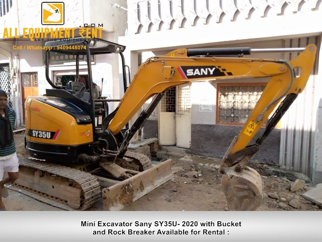 Sany SY35U 2020 Mini Excavator Available for Long Term Rental