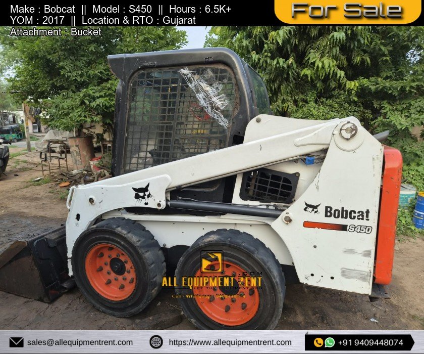 GJ registered Used Bobcat Skid Steer Loader S450 2017 Available for sale in Gujarat