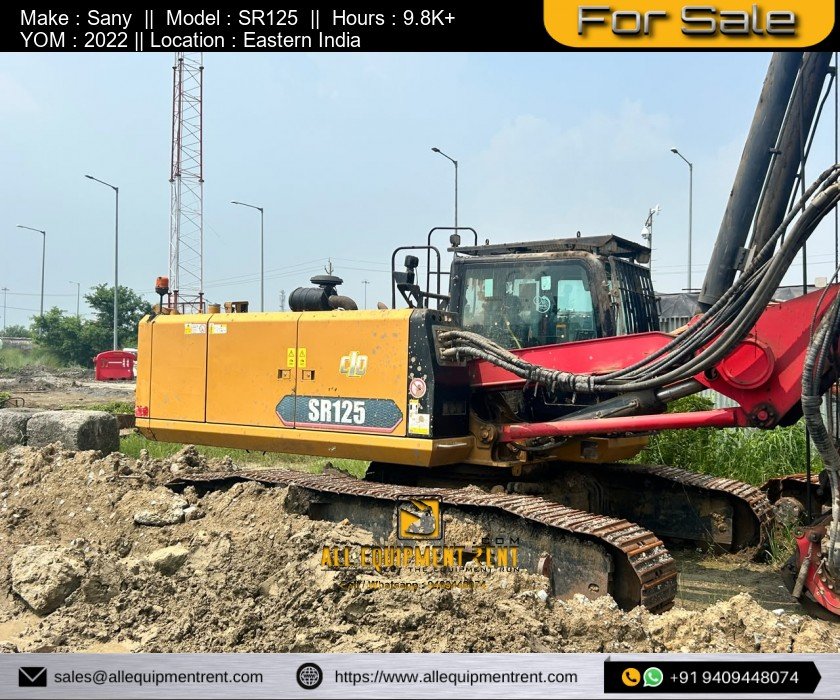 130KN Class Used Piling rig Sany SR125 2022 Available For Sale in East India