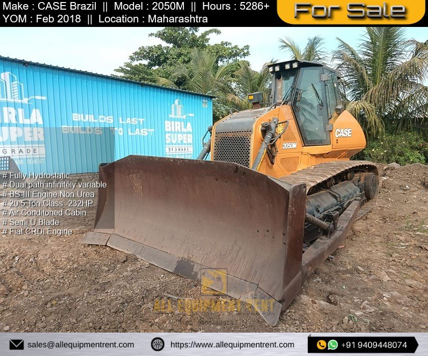 Used 20 and Half Ton Class Case Dozer with AC Cab and 232HP CRDi Engine Feb 2018 2050M Available for Sale